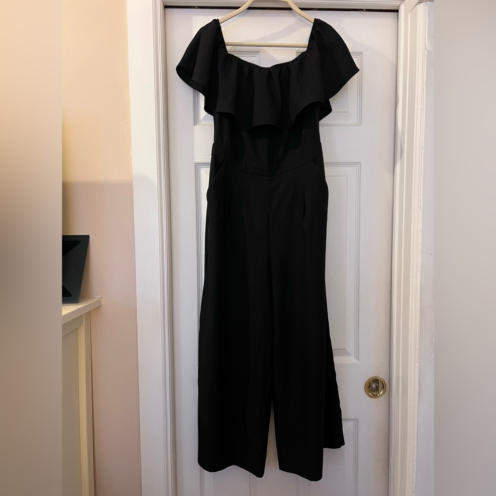 Banana Republic Black Ruffled Jumpsuit